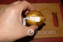 Печеная картошка с салом в фольге - Шаг 4 Печеная картошка с салом в фольге - Шаг 4