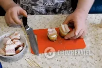 Картошка с салом и луком в духовке - Шаг 6 Картошка с салом и луком в духовке - Шаг 6