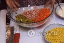 Салат с горошком и кукурузой - Шаг 4 Салат с горошком и кукурузой - Шаг 4