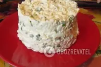Салат с зеленым горошком и курицей - Шаг 7 Салат с зеленым горошком и курицей - Шаг 7
