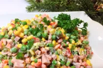 Салат с горошком и кукурузой - Шаг 7 Салат с горошком и кукурузой - Шаг 7