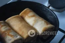 Налистники с творогом и изюмом - Шаг 8 Налистники с творогом и изюмом - Шаг 8