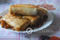 Налистники с творогом и изюмом - Шаг 9 Налистники с творогом и изюмом - Шаг 9