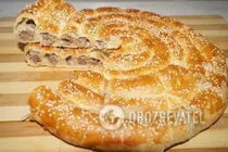 Мясной пирог из слоеного теста - Шаг 7 Мясной пирог из слоеного теста - Шаг 7
