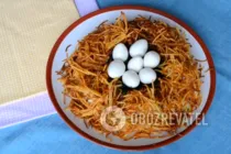 Салат "Гніздо глухаря" з копченою куркою - Крок 8 Салат "Гніздо глухаря" з копченою куркою - Крок 8