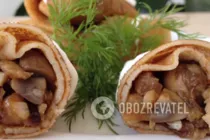 Налистники с мясом и грибами - Шаг 10 Налистники с мясом и грибами - Шаг 10