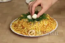 Салат "Гнездо глухаря" с огурцом - Шаг 8 Салат "Гнездо глухаря" с огурцом - Шаг 8