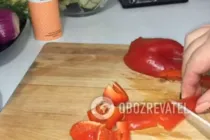 Салат с баклажанами и шампиньонами - Шаг 2 Салат с баклажанами и шампиньонами - Шаг 2