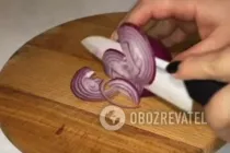 Салат с баклажанами и шампиньонами - Шаг 4 Салат с баклажанами и шампиньонами - Шаг 4