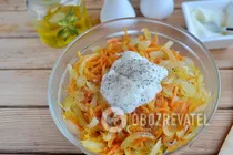 Салат "Обжорка" с курицей - Шаг 6 Салат "Обжорка" с курицей - Шаг 6