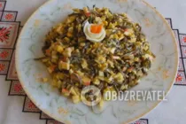 Салат из морской капусты с крабовыми палочками - Шаг 7 Салат из морской капусты с крабовыми палочками - Шаг 7