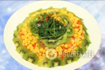 Салат с киви и кукурузой - Шаг 9 Салат с киви и кукурузой - Шаг 9