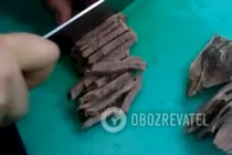 Теплый салат с телятиной и грибами - Шаг 2 Теплый салат с телятиной и грибами - Шаг 2