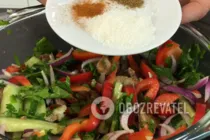 Теплый салат с телятиной и овощами - Шаг 7 Теплый салат с телятиной и овощами - Шаг 7