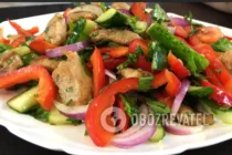 Теплый салат с телятиной и овощами - Шаг 8 Теплый салат с телятиной и овощами - Шаг 8