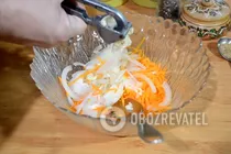 Салат из куриных сердечек с морковью и луком - Шаг 4 Салат из куриных сердечек с морковью и луком - Шаг 4