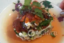 Салат с хурмой и курицей - Шаг 8 Салат с хурмой и курицей - Шаг 8