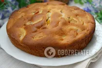 Заливной пирог с яблоками на кефире - Шаг 9 Заливной пирог с яблоками на кефире - Шаг 9