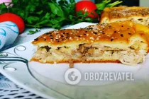 Заливной пирог с курицей и грибами - Шаг 11 Заливной пирог с курицей и грибами - Шаг 11