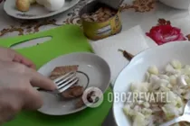 Салат с рисом и консервами - Шаг 3 Салат с рисом и консервами - Шаг 3