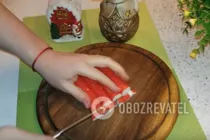 Салат с рисом и крабовыми палочками - Шаг 1 Салат с рисом и крабовыми палочками - Шаг 1