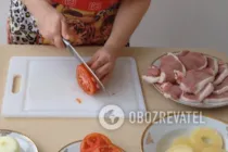 Мясо по-французски с помидорами и грибами - Шаг 2 Мясо по-французски с помидорами и грибами - Шаг 2