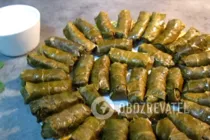 Долма из виноградных листьев - Шаг 8 Долма из виноградных листьев - Шаг 8