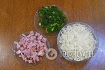 Заливной пирог на сковороде - Шаг 1 Заливной пирог на сковороде - Шаг 1