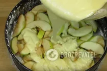 Заливной пирог с яблоками и сметаной - Шаг 7 Заливной пирог с яблоками и сметаной - Шаг 7