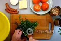 Салат "Обжорка" с колбасой - Шаг 1 Салат "Обжорка" с колбасой - Шаг 1