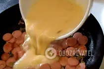 Омлет с сосисками - Шаг 5 Омлет с сосисками - Шаг 5