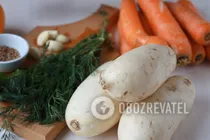 Салат с дайконом - Шаг 1 Салат с дайконом - Шаг 1