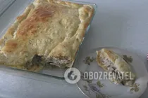 Слоеный пирог с курицей и грибами - Шаг 9 Слоеный пирог с курицей и грибами - Шаг 9