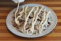 Салат "Сугробы" с сыром - Шаг 3 Салат "Сугробы" с сыром - Шаг 3