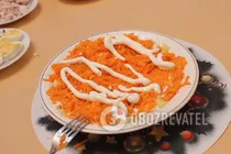 Салат "Сугробы" с курицей и грибами - Шаг 4 Салат "Сугробы" с курицей и грибами - Шаг 4