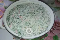 Окрошка на воді з майонезом - Крок 8 Окрошка на воді з майонезом - Крок 8