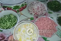 Окрошка на воді з майонезом - Крок 3 Окрошка на воді з майонезом - Крок 3