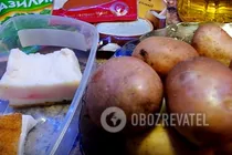 Картошка запеченная с салом - Шаг 1 Картошка запеченная с салом - Шаг 1