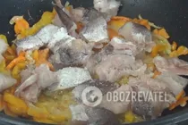 Рыба с овощами на сковороде - Шаг 7 Рыба с овощами на сковороде - Шаг 7