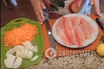 Филе рыбы с овощами - Шаг 1 Филе рыбы с овощами - Шаг 1