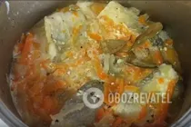 Минтай с овощами - Шаг 7 Минтай с овощами - Шаг 7