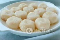 Ліниві вареники з рисовим борошном - Крок 8 Ліниві вареники з рисовим борошном - Крок 8