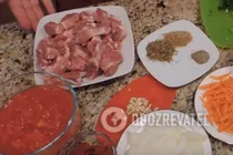 Тушеное мясо с капустой - Шаг 1 Тушеное мясо с капустой - Шаг 1