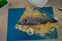 Рыба с картошкой в рукаве - Шаг 4 Рыба с картошкой в рукаве - Шаг 4