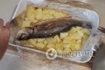 Рыба с картошкой в рукаве - Шаг 6 Рыба с картошкой в рукаве - Шаг 6