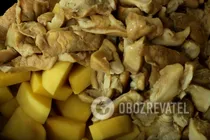 Тушковане м'ясо з картоплею та грибами - Крок 7 Тушковане м'ясо з картоплею та грибами - Крок 7
