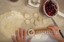Пышные вареники с вишней на пару - Шаг 7 Пышные вареники с вишней на пару - Шаг 7