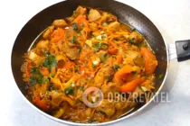 Смажене м'ясо з овочами - Крок 10 Смажене м'ясо з овочами - Крок 10