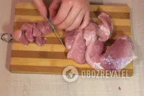 Жареное мясо в сметане - Шаг 1 Жареное мясо в сметане - Шаг 1