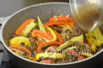 Жареное мясо с болгарским перцем - Шаг 8 Жареное мясо с болгарским перцем - Шаг 8